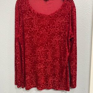 Beautiful Hannah Velvet Burnout Long Sleeve Top / XL